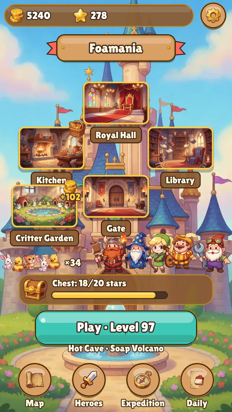 Foamania Castle, fixed up room by room