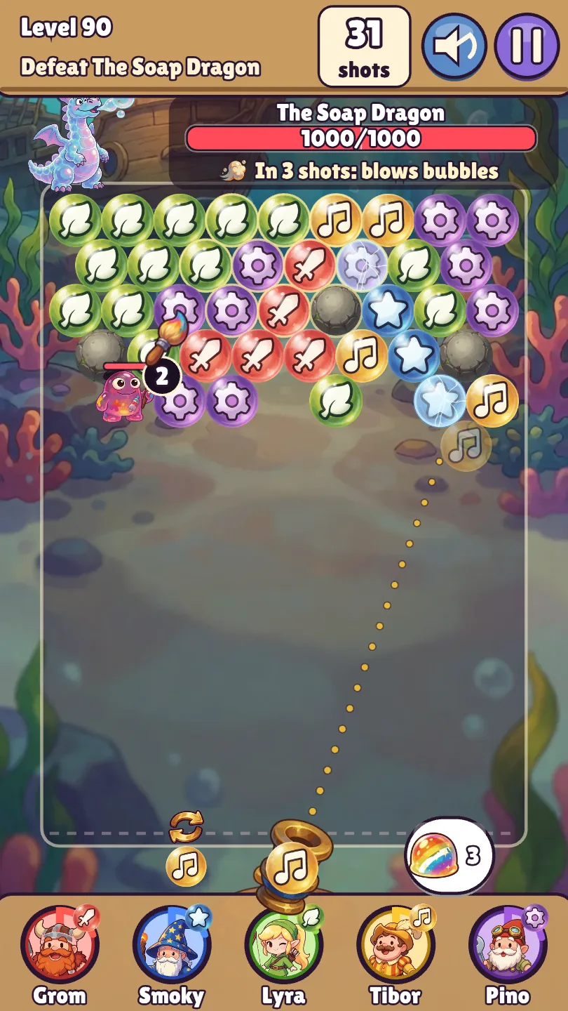 The Soap Dragon blows new bubbles every three shots